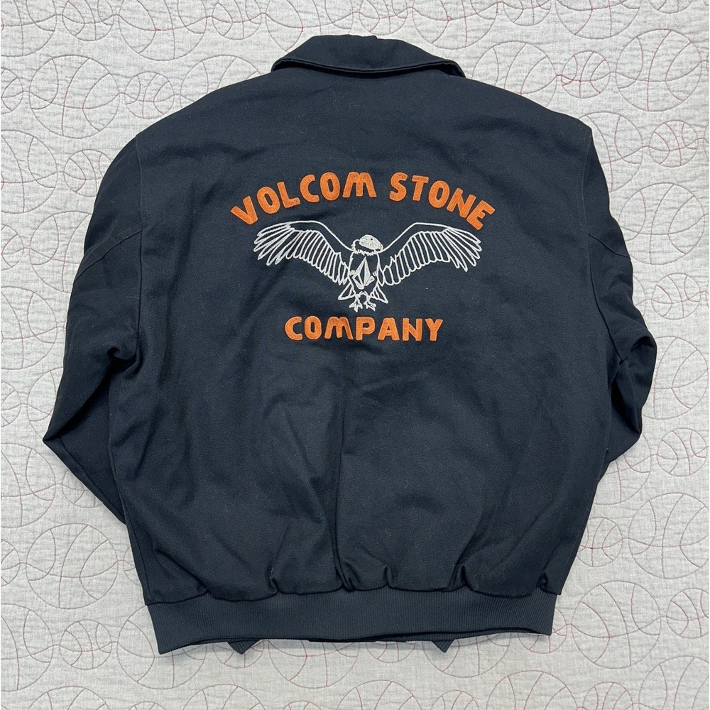 Volcom Highsiders Jacket Black Eagle Embroidered Quilted Bomber / Men's Large
